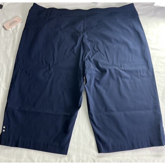 Allison Daley Womens Capri Pants 22W Skimmer Stretch Pull-On True Navy Blue F18 - Picture 2 of 16